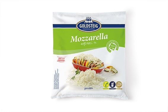 Mozzarella Pizza gerieben 2kg Goldsteig 1