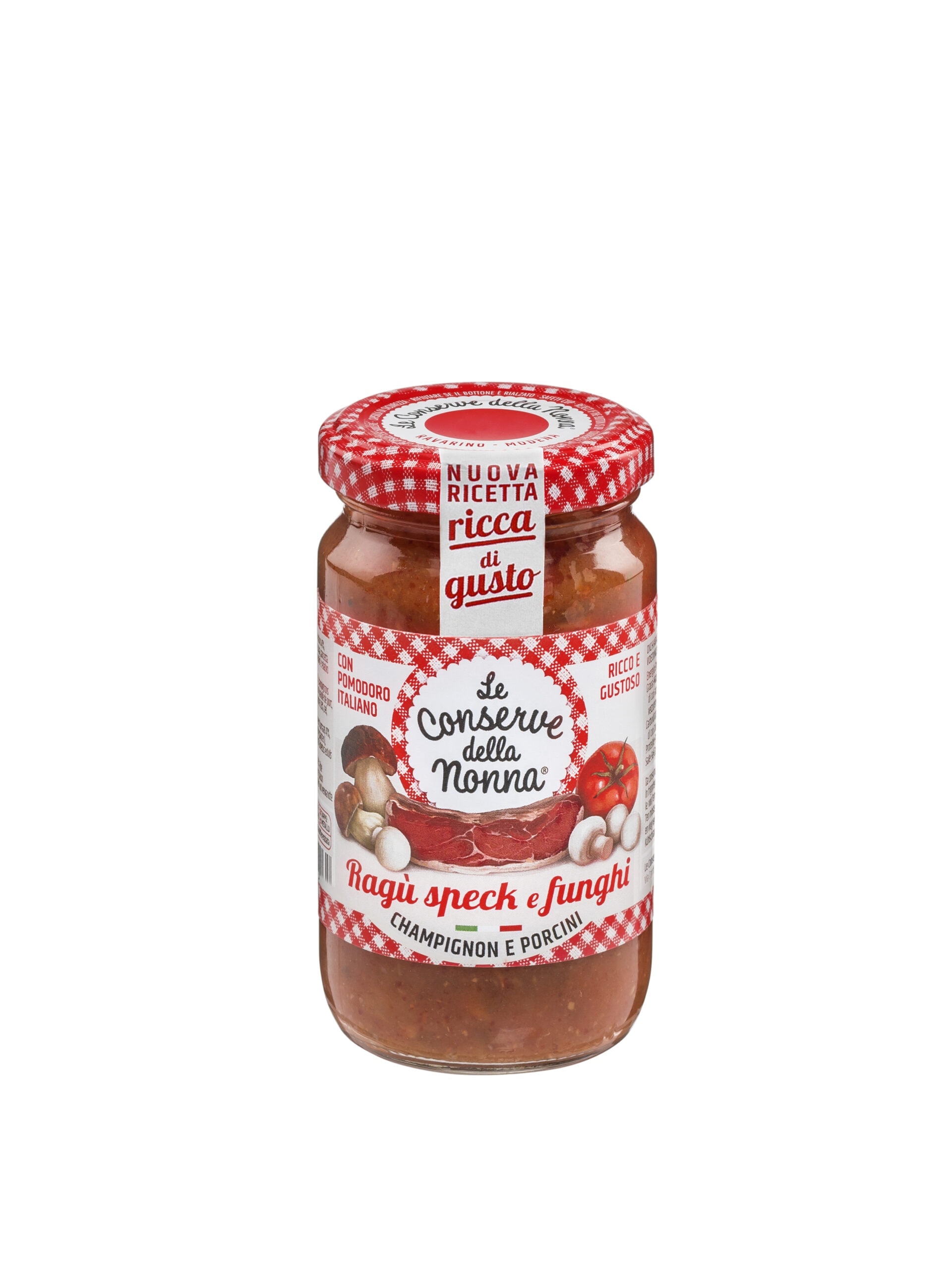 Sugo Ragu speck e funghi Tomatensosse mit Speck und Pilzen 1
